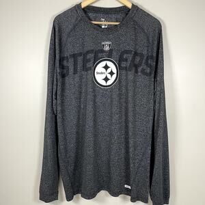 REEBOK Men's XXL Long Sleeve NFL Equipment Pittsburgh Steelers Speed Wick Shirt